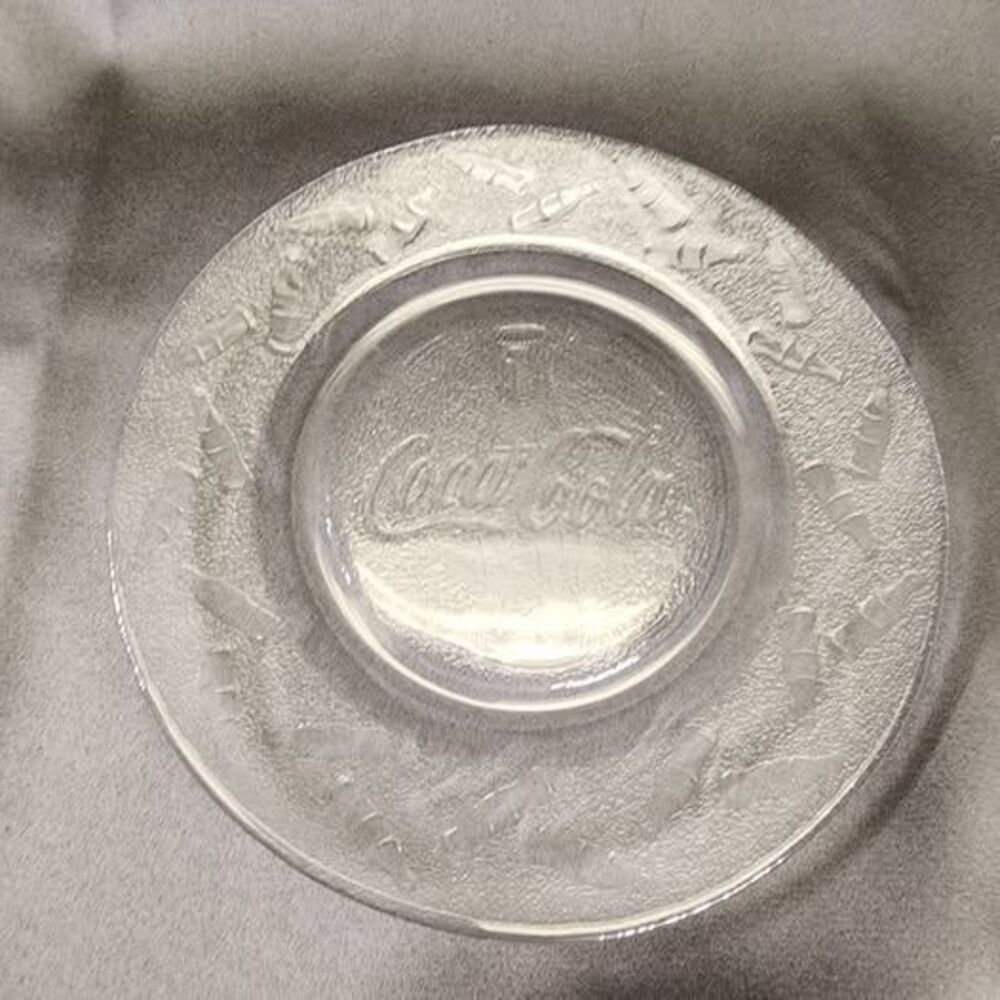 Vintage Coca Cola Clear Embossed 8 " Salad Plate Set of 2